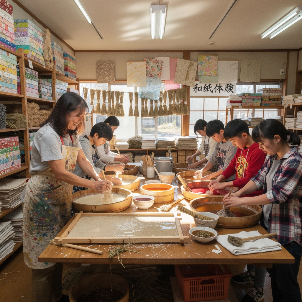 様々な素材が並ぶクラフトストアの棚の画像
